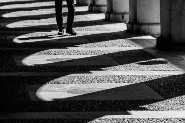 istock Low Section Of Man Waling In Corridor 1146436420