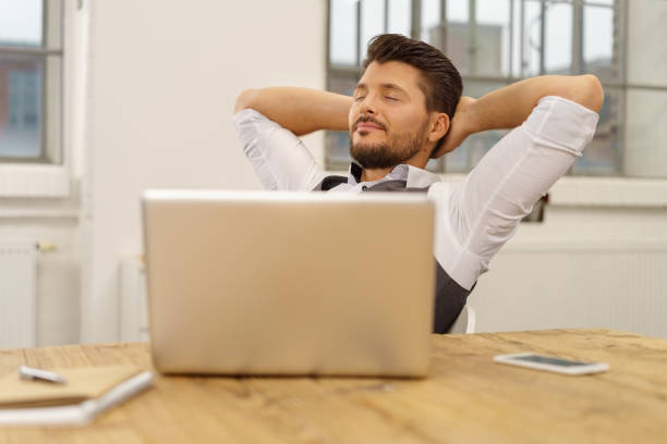 istock Relaxed businessman taking a quiet moment 1146437540