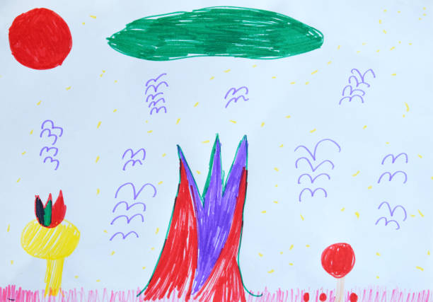 istock Children's drawing: Magic world. Fantasy. Unusual colorful flowers, trees 1146439125