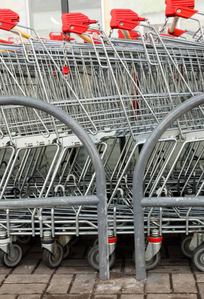 istock A row of parked shopping carts (trolleys) 1146439208