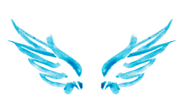 istock Abstract blue watercolor wings on white background 1146441023