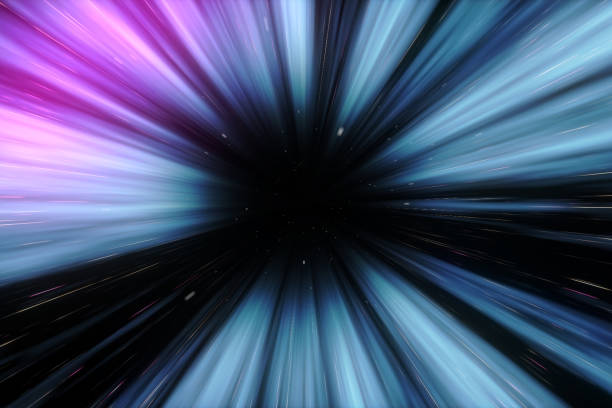 istock Flying in an abstract tunnel space-time continuum.Time 3d illustration for science films, music videos, broadcast, relaxation, meditation, audio visual performance, light show, night clubs. 1146447632