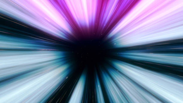 istock Flying in an abstract tunnel space-time continuum.Time 3d illustration for science films, music videos, broadcast, relaxation, meditation, audio visual performance, light show, night clubs. 1146447638