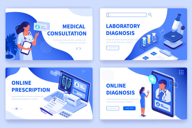 medical Medical concept  banners templates. Can use for backgrounds, infographics, hero images. Flat isometric modern vector illustration. landing page illustrations stock illustrations