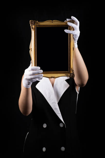 self reflection - mirror reflection mystery frame imagens e fotografias de stock