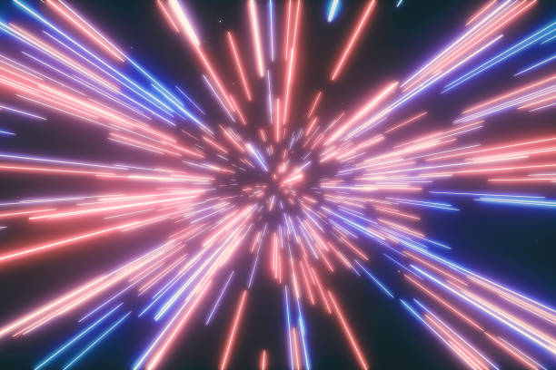 istock 3d illustration of abstract creative cosmic background. Hyper jump into another galaxy. Speed of light, neon glowing rays in motion. Beautiful fireworks, colorful explosion, big bang. 1146449442
