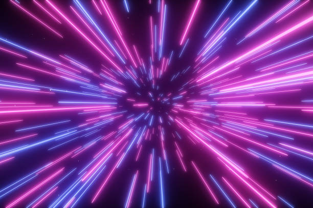 istock 3d illustration of abstract creative cosmic background. Hyper jump into another galaxy. Speed of light, neon glowing rays in motion. Beautiful fireworks, colorful explosion, big bang. 1146449443