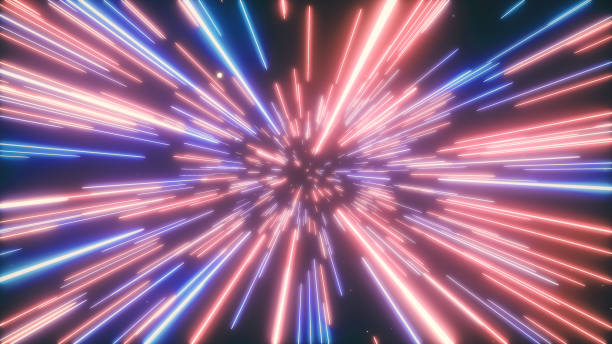 istock 3d illustration of abstract creative cosmic background. Hyper jump into another galaxy. Speed of light, neon glowing rays in motion. Beautiful fireworks, colorful explosion, big bang. 1146449453