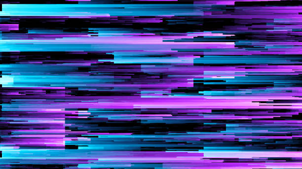 istock Abstract 3d illustration of pixel sorting pattern glitch effect. Use in music video, transitions, broadcast, Fluorescent ultraviolet light Blue pink spectrum 1146449533
