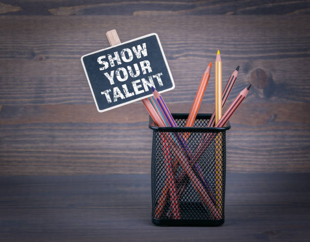 istock Show your talent. Small blackboard chalk and coloured pencil 1146451248