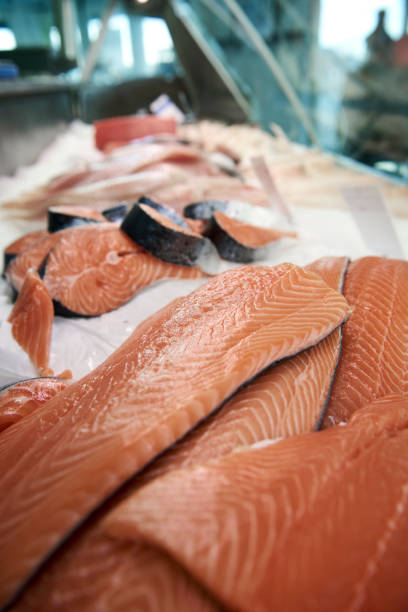 Fresh fish on ice