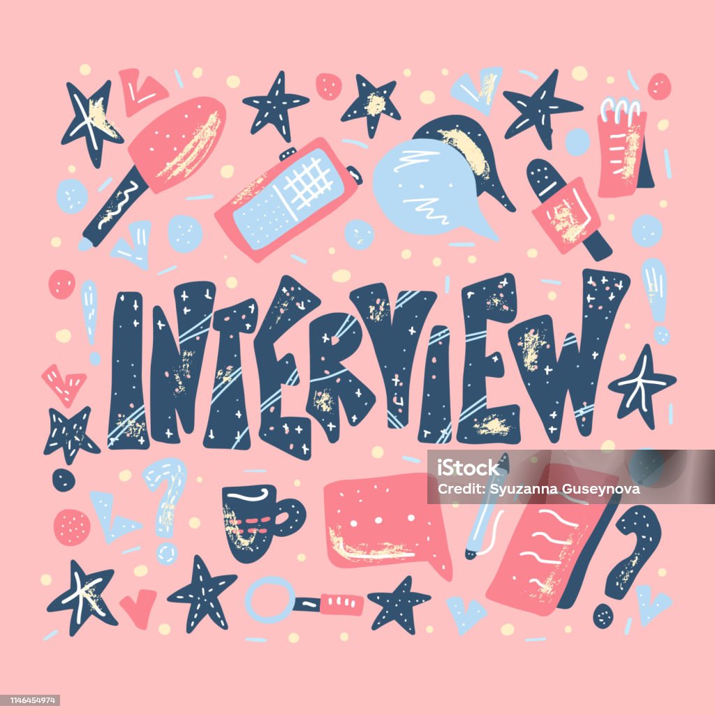 Interview Design Poster Vector Illustration Stock Illustration