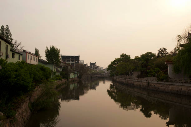 Sunset view of an ancient town in Shanghai's Minhang District