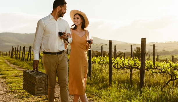 istock Couple on a day out walking in a vineyard 1146455921