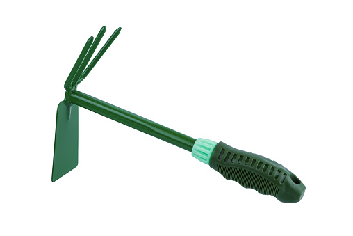 Garden rake isolated on white background with clipping path