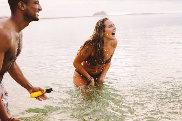 istock Couple on a holiday at the sea 1146457362