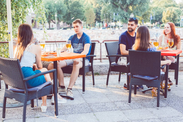 istock Young people relaxing in patio section 1146457865