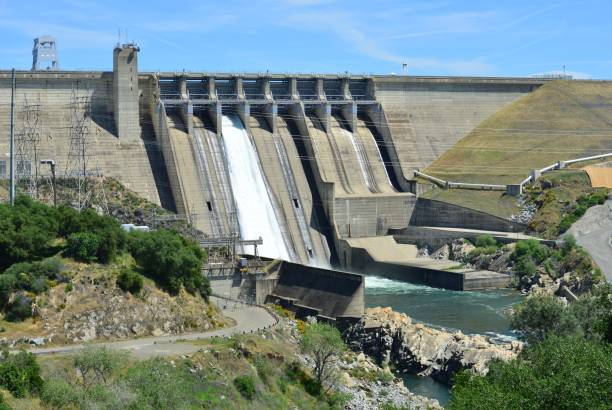 istock Folsom Dam in California with a sluice gate open. 1146462858