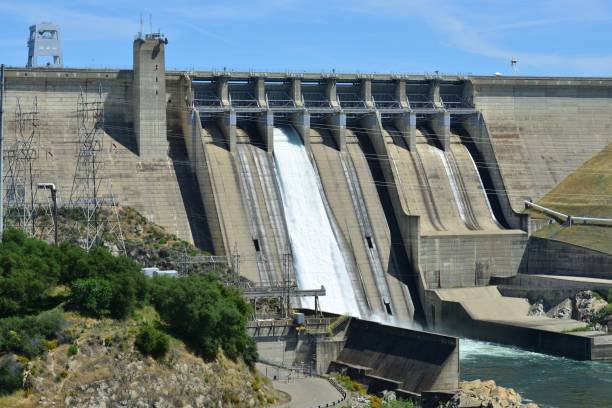 istock Folsom Dam in California with a sluice gate open. 1146462885