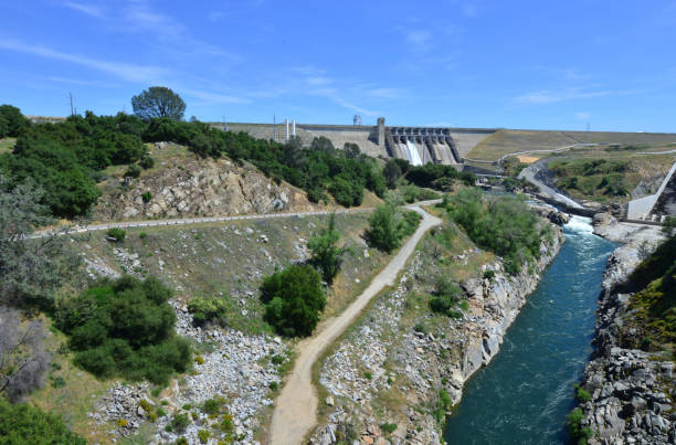 istock Folsom Dam in California with a sluice gate open. 1146462953