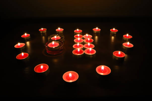 istock Heart made of red candles 1146463083