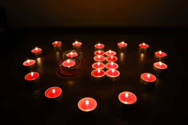 istock Heart made of red candles 1146463087