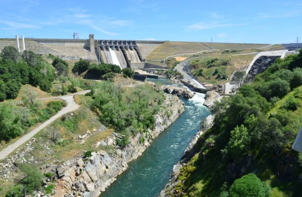 istock Folsom Dam in California with a sluice gate open. 1146463121