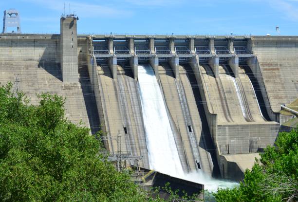 istock Folsom Dam in California with a sluice gate open. 1146463438