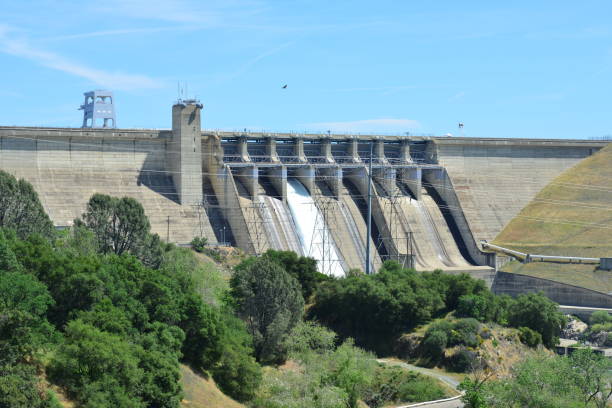istock Folsom Dam in California with a sluice gate open. 1146463885