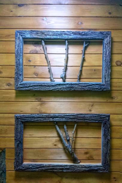two wooden creative paintings