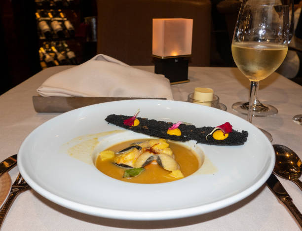 istock Lobster soup with cracker and glass of wine 1146471235