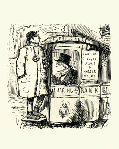 Victorian Cartoon Bus Passenger Asking The Conductor To Speed Up Stock  Illustration - Download Image Now - iStock