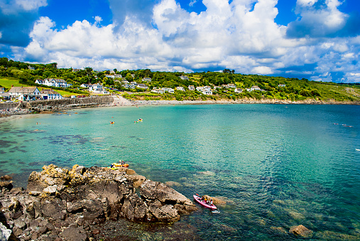 The beautiful village of Coverack, Cornwall in the UK on a summer's day.