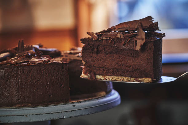 chocolate layer cake - cake chocolate cake chocolate gateaux imagens e fotografias de stock