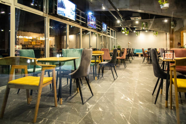 istock Interior of cafe on night 1146473405
