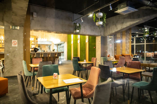 istock Interior of cafe on night 1146473426