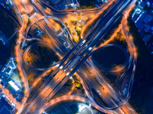 istock Aerial view of Expressway road intersection 1146481588