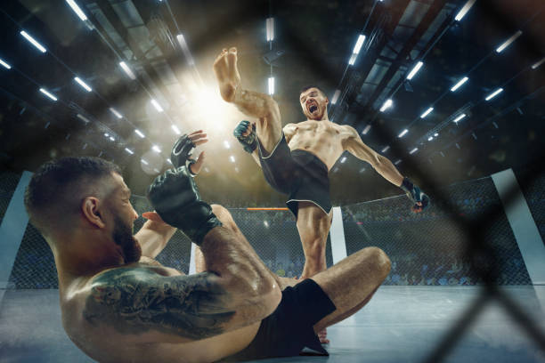 istock Two professional boxers boxing on the ring 1146483810