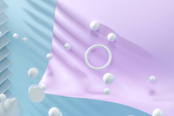 istock 3d rendering, relaxing tint color room with creative shapes. 1146483996
