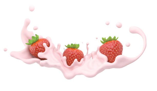 istock Strawberry falling into pink milk or yogurt splash. 1146487102