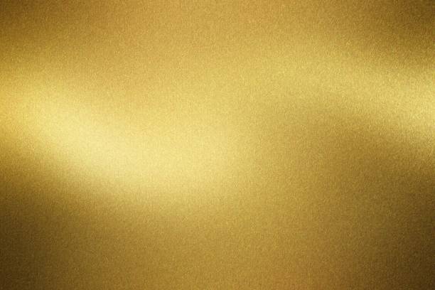 istock Shiny brushed golden metal wall, abstract texture background 1146491569