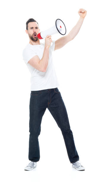 istock Handsome man in white shirt and jeans 1146491765