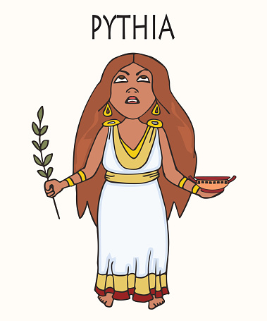 Pythius Ancient Greek Pythia Portrait Stock Illustration - Download Image Now ...