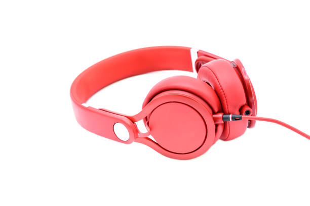 istock Red headphones isolated on white background. 1146504870
