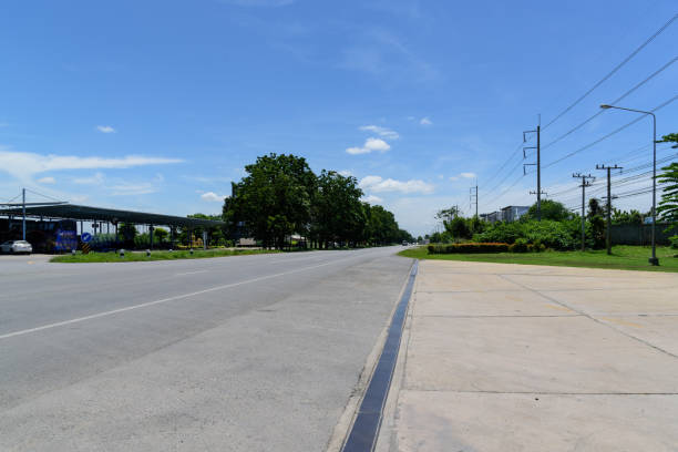 istock High way road with blue sky and cloud. 1146504889