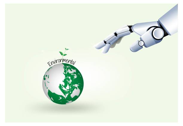 istock Eco no plastic environmental with robotic technology to preserve the world ecology natural 1146506285