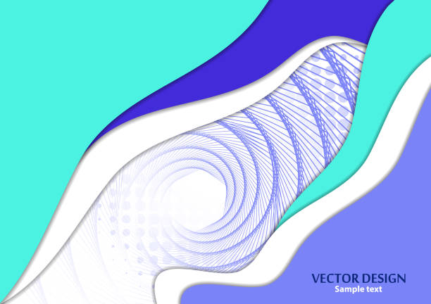 istock Horizontal A4 banner with a 3D abstract background of bright paper cut waves, transformation shapes. Contrast colors. 1146508178
