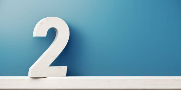 istock Number Two In Front Of Blue Wall 1146510773