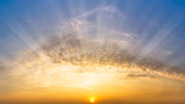 istock Morning sunrise sky and cloud nature panorama background 1146512352