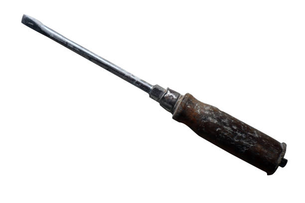 istock old used screwdriver  with wooden handle isolated on white background 1146513965